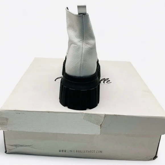 White Leather Combat Boots  L’Intervalle Size 38 - Picture 10 of 16